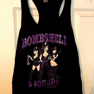 Pinky Star Bombshell Squad racer back tank